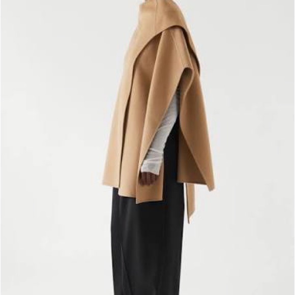 NWT COS Tan Wool Cape One size - Picture 3 of 6